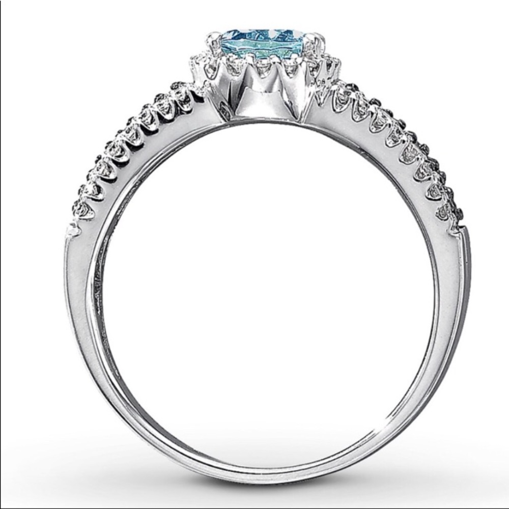 🆕 LeVian Genuine Aquamarine and Diamond Ring - Picture 3 of 8